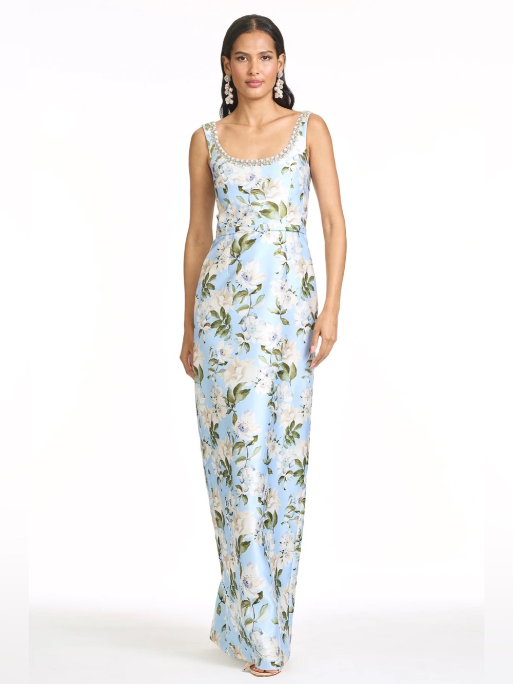 Sachin + Babi Lana Floral Gown in Sky Camellia